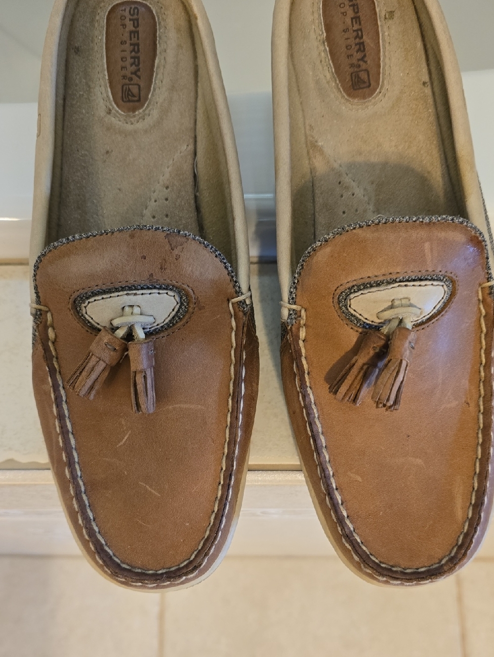 Sperry Brown Leather Tassel Slip On